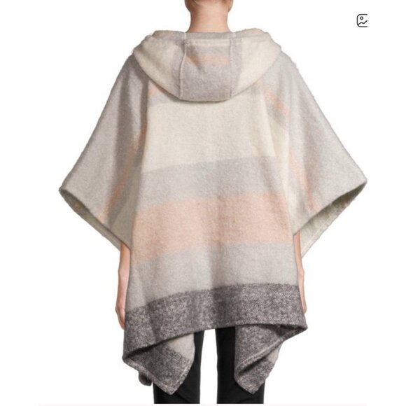 WORLD MARKET Colorblock Hooded Pullover Kangaroo Poncho Women’s One Size NEW - Picture 3 of 13
